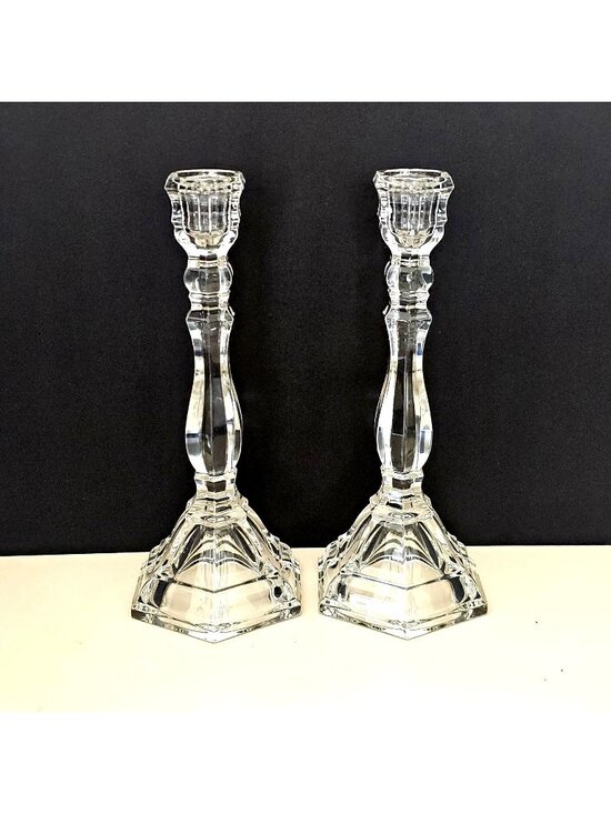Tiffany & Co. Other - Tiffany & Co. Hampton Candlesticks 9" crystal clear sculpted taper candle holder